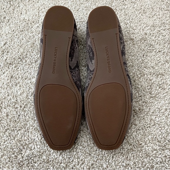 Lucky Brand Alba Flat Grey/Black Snakeskin Leather Suede Women’s Size 8.5M - Picture 6 of 6